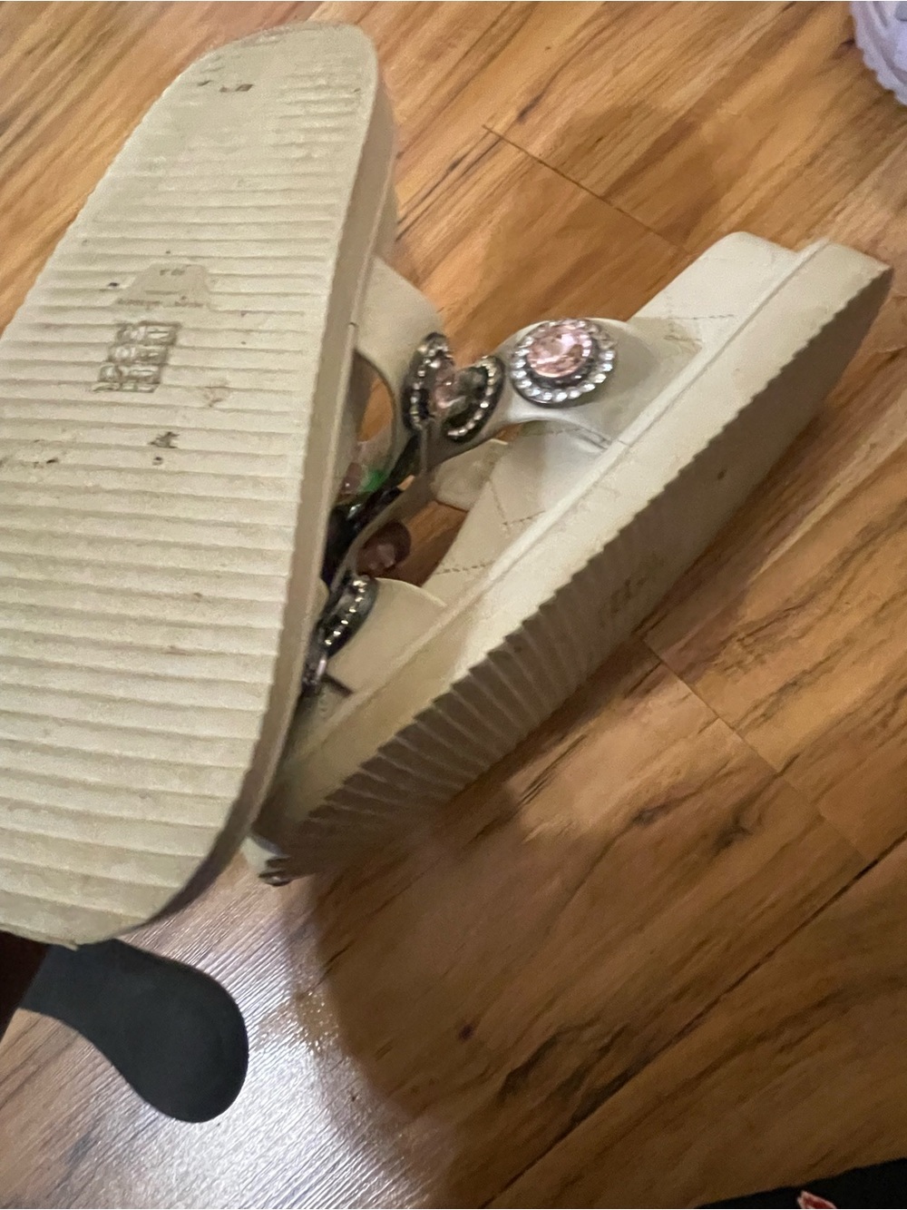 Kurt Geiger Cream Jeweled Slide Sandals - Picture 4 of 5